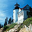 The Bass Harbor Head Lighthouse perches on a granite cliff.