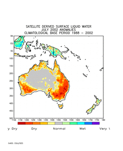 satellite derived wetness anomalies over Australia