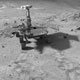 This synthetic image of the Spirit Mars Exploration Rover in the 'Columbia Hills'