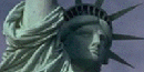 Closeup of statue's face