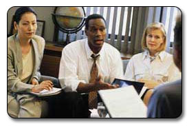 People in meeting - Copyright WARNING: Not all materials on this Web site were created by the federal government. Some content — including both images and text — may be the copyrighted property of others and used by the DOL under a license. Such content generally is accompanied by a copyright notice. It is your responsibility to obtain any necessary permission from the owner's of such material prior to making use of it. You may contact the DOL for details on specific content, but we cannot guarantee the copyright status of such items. Please consult the U.S.Copyright Office at the Library of Congress — http://www.copyright.gov — to search for copyrighted materials.