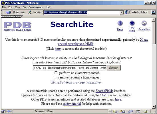 SearchLite at PDB