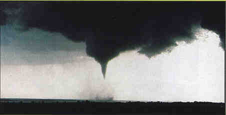 Funnel cloud partially to the ground