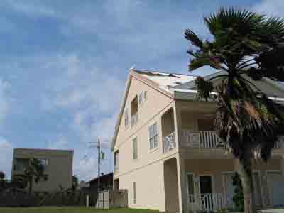 Image of roof damage at South Padre Island