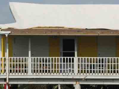 Image of roof damage at South Padre Island