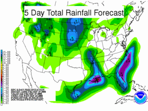 5 Day Total Rainfall Forecast