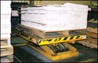 Pallet lift that automatically adjusts to the correct height based on pallet weight.