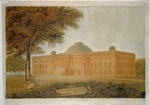 United States Capitol, Washington, D.C. Perspective from the northeast. Watercolor by Benjamin Henry Latrobe, 1806. LC-USZC4-1090