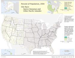 Percent of Population, 2000, One Race: Native Hawaiian and Other Pacific Islander map
