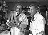 Genetic researchers Drs. Michael Prochazka and Clifton Bogardus.