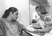 A patient getting a blood test.