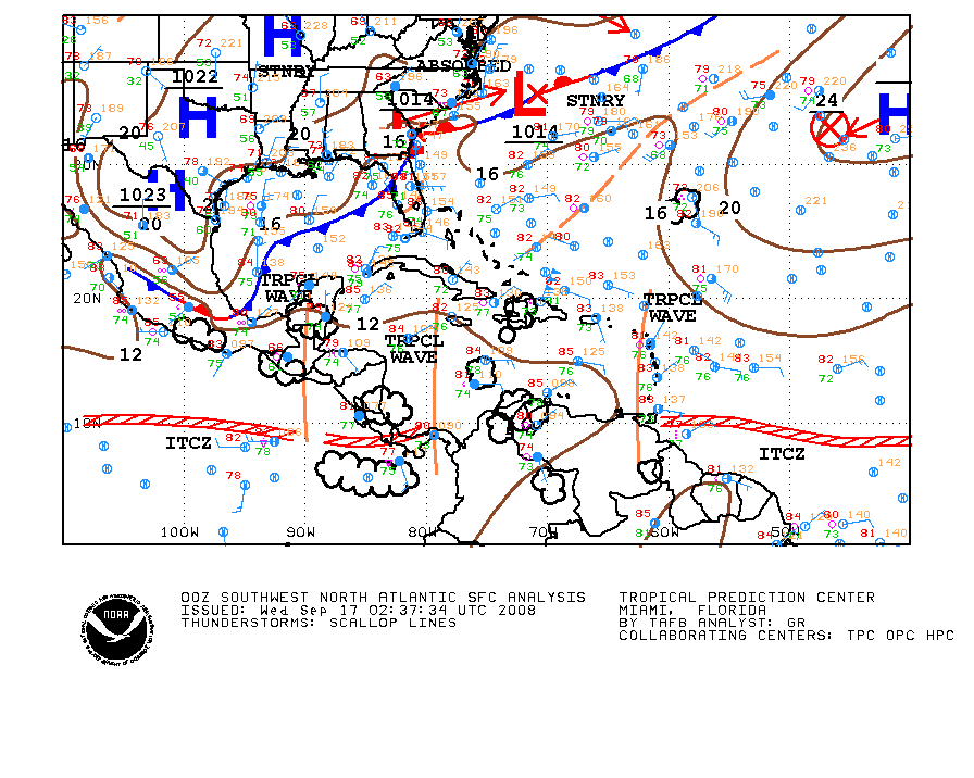 Surface analysis for the southwest Atlantic