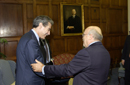 Secy. Gutierrez greets the Peruvian Minister