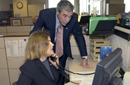 Secretary Gutierrez monitors Hurricane Call Center process