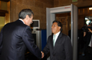 Secy Gutierrez greet the President of Peru Alejandro Toledo