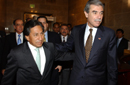 Secretary Gutierrez walks with the President of Peru Alejandro Toledo