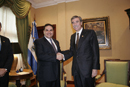 Secy. Gutierrez is greeted by President Elias Antonio Saca