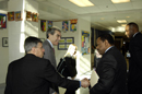 Secretary Carlos Gutierrez is greeted at Magruder High School in Maryland