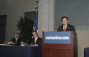 Attorney General Alberto Gonzalez at the podium