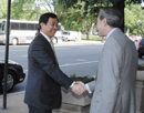 Secretary Carlos M. Gutierrez  greets Chinese Minister Bo Xilai