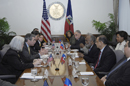 Secretary Carlos M. Gutierrez meets with the Haitian President Rene Preval and staff