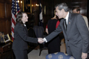 Secretary Gutierrez shakes hands with CFC winner