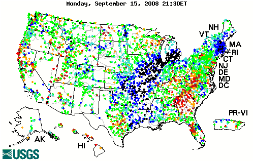USGS Streamflow Condition Map