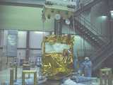 Securing the 2001 Orbiter before entering the Thermal Vacuum Chamber