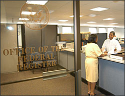 Front door of Federal Register
