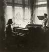 Katherine Dreschler as a teenager taking piano lessons, ca. 1940