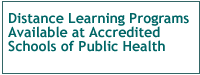 Distance Learning Programs Available at Accredited Schools of Public Health - graphic link