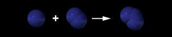 Combination of oxygen atom with oxygen molecule