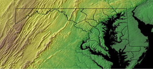 Topographic Map of Maryland