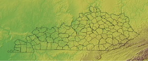 Topographic Map of Kentucky