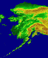 Topographic Map of Alaska. Click here for larger image.