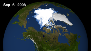 Arctic sea ice still for September 6, 2008