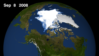 Arctic sea ice still for September 9, 2008