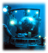 Johnson Sea Link submersible has an acrylic sphere that allows the pilot and scientist to have a panoramic view of the ocean world