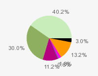 Pie chart: in table form below