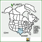 Distribution of Bouteloua hirsuta Lag. var. pectinata (Featherly) Cory. . 