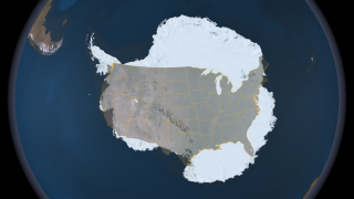 This image compares the size of the continental United States to the size of Antarctica.