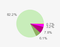 Pie chart: in table form below