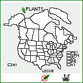 Distribution of Lespedeza cuneata (Dum. Cours.) G. Don var. serpens (Nakai) Ohwi. . 