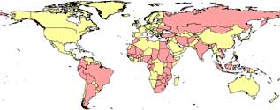 World Map illustrating where GAINS works