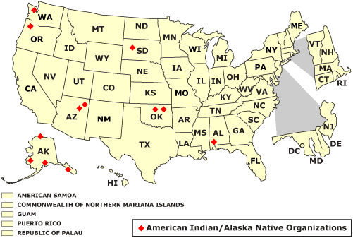 States, tribal organizations, islands, and territories with local programs.
