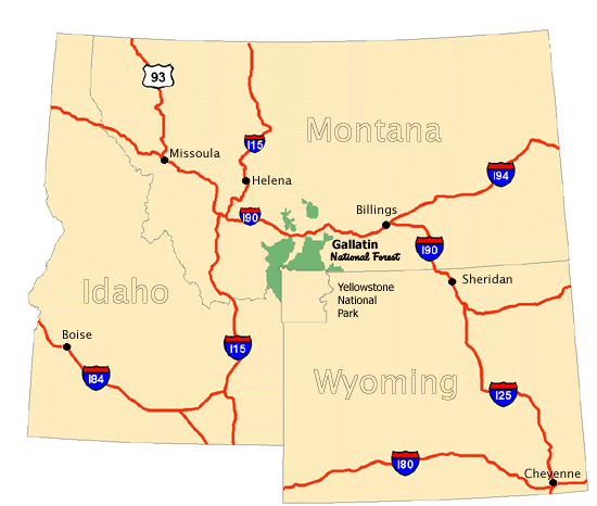 Gallatin Forest Area Map