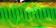 This animation shows the original data for stratospheric ozone over the entire earth.  Data gaps--areas where the instrument did not collect data--have not been interpolated.  Red and yellow areas denote regions of high ozone density and dark blue represents areas of low ozone.