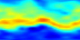 This animation shows nitric acid (HNO3) in the atmosphere from August 13 through October 15, 2004. Red represents high concentrations; blue represents low concentrations. The spatial resolution is low: each pixel covers an area of 5 degrees longitude by 2 degrees latitude, so the entire world (except for 1 degree at each pole) is covered by the 72x89 pixel images.