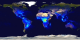This image shows the global lightning flash
rate density for the entire observing period. The data pixels
are 0.5deg on a side (720x360 pixels globally). This single
image is equivalent to the final frame of animation #3143, but
at a spatial resolution that is 5 times
better.