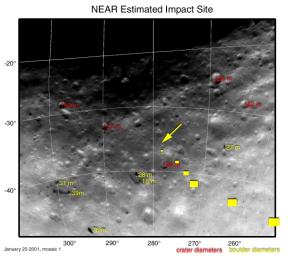 Landmarks at NEAR Shoemaker's Touchdown Site